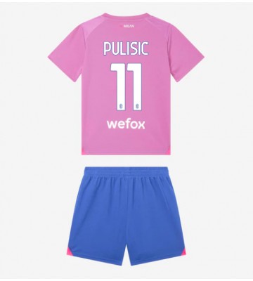 AC Milan Christian Pulisic #11 Koszulka Trzecich Dziecięca 2023-24 Krótki Rękaw (+ Krótkie spodenki)